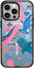 CASETiFY Impact iPhone 15 Pro Max Case [4X Military Grade Drop Tested / 8.2ft Drop Protection/Compatible with Magsafe] - Animal Prints - Under The Sea - Clear Black