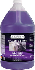 Zenex Splash & Shine - Premium Foaming Car Wash Soap & Wax | Tough Dirt Removal & Shine Enhancement | Protective Wax Coating | For Cars, Trucks, RVs, & Motorcycles | Grape Scent | 1 Gallon (1 Pack)