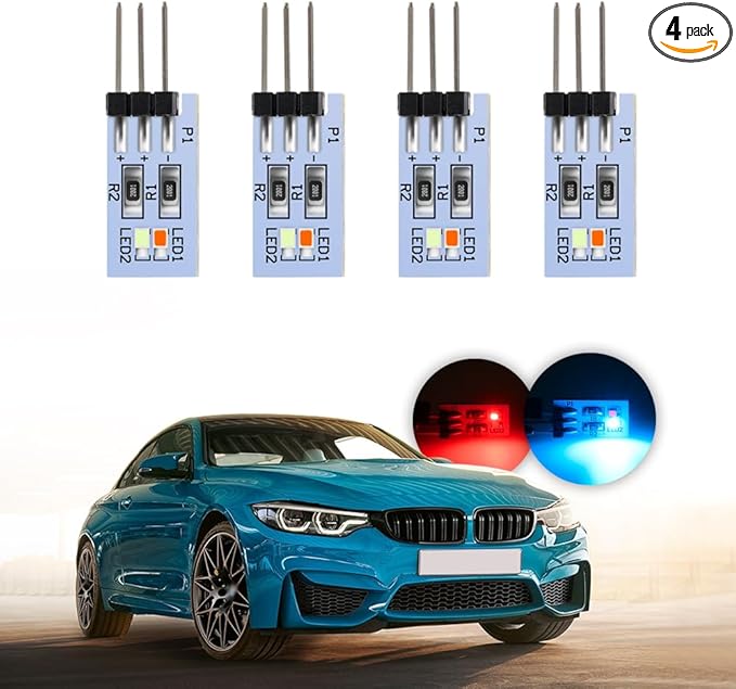 NJSBYL LED Interior Ambient Circuit Board for B-MW M4 X1 3 4 5 Series Sedan Convertible Coupe F10 F30 F31 F32 F33 F34 F36 F48 F82 F83 4PCS Blue-Red Atmosphere Lighting