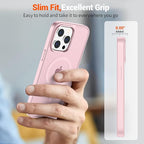 SUPFINE Magnetic for iPhone 12 Pro Max Case with Screen Protector (Compatible with MagSafe) (Military Grade Drop Protection) Translucent Matte Shockproof Phone Cover,Light Pink