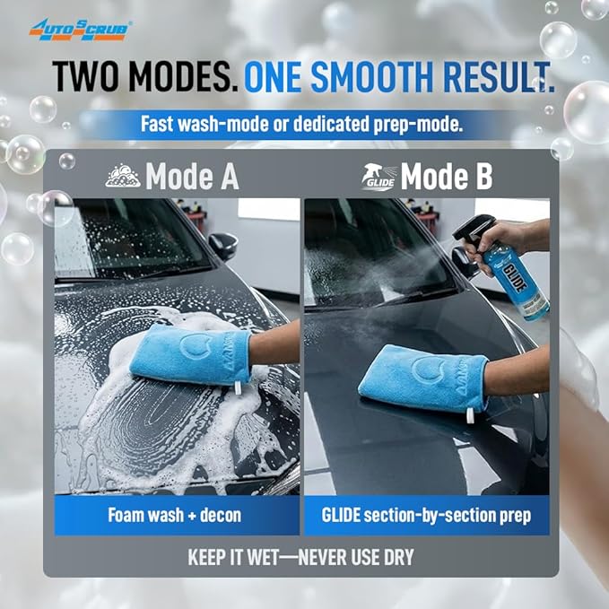 Nanoskin AUTOSCRUB Fine Grade Wash Mitt,Weft Knitted Microfiber [AS-016] Blue, 6" x 8.7"