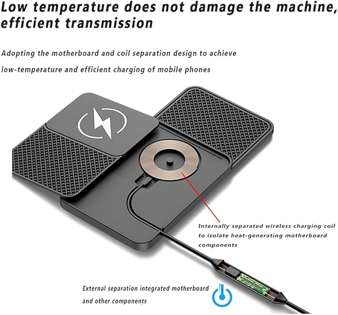 Car Wireless Charger Pad for Land Rover Range Rover Evoque 2012-2025,Fast Wireless Phone Charger Cell Phone Cordless Charging Mat Magnetic Charging Pad Interior Accessories,A USB Plug