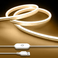 iNextStation USB LED Neon Lights Strip Warm White, 6.6ft 5V Neon Rope Lights Waterproof Flexible Dimmable LED Neon Tape Lights for TV Backlight, Bedroom, Cabinet, Kitchen, DIY Lighting
