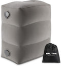Maliton Inflatable Travel Foot Rest Pillow, Kids Airplane Bed, Adjustable Height Leg Pillow for Air Travel, Make a Flat Bed for Kids and Toddlers, Great for Airplane, Train, car（Grey, 1 Pack）