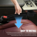 2PCS Car Seat Gap Filler Organizer, Console Side Organizer, Seats Gap Organizer with Phone Holder, Multifunctional Car Seat Filler Gap Space Prevents Things Dropping for Most Vehicles (Black)