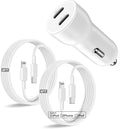 iPhone 14 13 Car Charger, [Apple MFi Certified] 45W Dual Port USB C Rapid Apple Car Adapter with 6ft Type C to Lightning Cable Fast Charging for iPhone 14 Pro/14 Pro Max/14 Plus/13/12/11/X/XS/SE,iPad