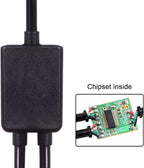 JSER Micro USB 2.0 OTG to Dual Ports Micro USB 2.0 5Pin Female Hub Cable Compatible for Laptop PC & Mouse & Flash Disk