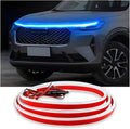 Car Hood Light Strip, 79 Inches Flexible DRL Dynamic Scan Start up Hoodbeam Kit, Waterproof 12V LED Headlight Strips Engine Cover Decoration, Exterior Car Accessories