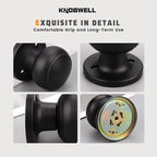 KNOBWELL 4 Pack Bronze Dummy Door Knob, Single Sided Handle for Closets, French Double Doors, and Pantry, Oil Rubbed Bronze One Side Non-Turning Interior Push/Pull Door Knob