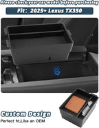 Ruiya For Lexus TX Center Console Organizer for Lexus TX 350 Accessories Double Layer Armrest & Dash Storage Tray Compatible with 2024 2025 2026 Lexus TX (TX350/TX500h+/TX550h)(3Packs)