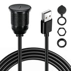 Single Port USB A 2.0 Male to Type C 2.0 Female Extension Cable,Flush Mount Waterproof Panel Cable for Car,Truck,Boat,Motorcycle Dashboard 3.3ft