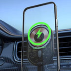 Car Magnetic MagSafe Vent Stand & Charger - Premium Quality for Multiple Models (Black, Transparent)