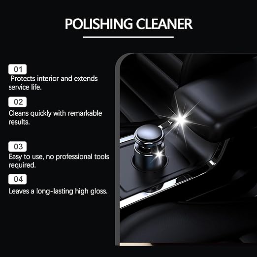 Instant Shine & Protection Car Interior Polisher, Polishing Car Interior Spray, Stay Soft, Smooth, and Comfortable for Leather, Plastic (2pcs)