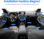 Dreamcolor Acrylic Interior Car LED Strip Lights, Car Ambient Lighting Kit with APP Control, Decorative Lights with Dynamic Chasing Sync to Music, RGB Neon Lighting (10 in 1)