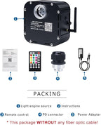 AKEPO 50W RGBW Twinkle Fiber Optic Light Engine Driver, Bluetooth APP Control+Music Activated+28-Key Remote Control for Home Fiber Optic Star Ceiling