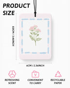 Girly Floral Car Air Freshener 4 Pcs Coconut Scented, Preppy Pink and Blue Flower Car Accessories Mirror Decor for Women, Cute Aesthetic Hanging Air Freshener for Cars Closet Drawer Books