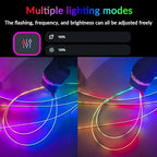 Interior Car Strip Lights Dreamcolor Acrylic Car Decorative Lights with APP Control Multicolor Internal Lighting Kit Music&DIY Function Ambient Fiber Optic Strip LEDs (Dreamcolor 18-1)