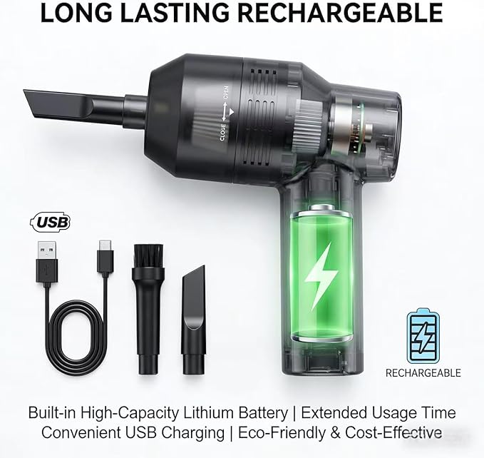 NEW Cordless Mini Vacuum Cleaner,Portable Computer Vacuum for Car Laptop Sewing Machine Keyboard Vac USB Desk Crumbs Hairs Dust Cleaners