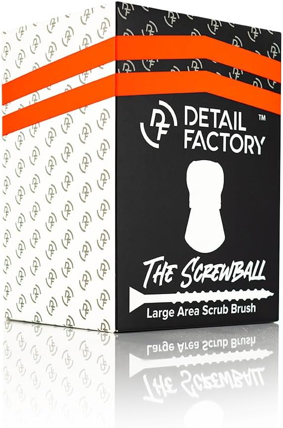 Detail Factory - Screwball Brush - Easy-to-Hold Non-Slip Rubber Grip - Safe for Paint and Interior Surfaces, Detail Around Grilles, Emblems, Trim, and More - Red