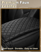 Armrest Cover for Jeep Wrangler JL Center Console Pad with Organizer Storage Pockets, Black Faux Leather Arm Rest Lid Cushion Accessories (2018-2026 Wrangler JL/Gladiator JT)
