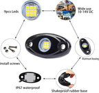 Green LED Rock Lights, 4 Pods Neon 12V Waterproof Underglow Underbody Kit Crawler Crawling Dome Exterior Wheel Lights for ATV RZR UTV SUV Off-Road Auto Boat Motorcycle Glow Trail Rig Fender Lamp