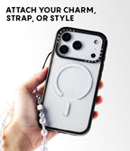 CASETiFY Impact iPhone 17 Case [Slim/Compatible with Magsafe / 8.2 ft. 4X Military Grade Drop Protection] - Leopard Cherries - Clear Black