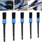 Car Detailing Brush Set - Premium Car Wash Brushes for Wheels, Interior & Exterior Cleaning, Includes Plastic & Wood Brushes for Dashboard Care