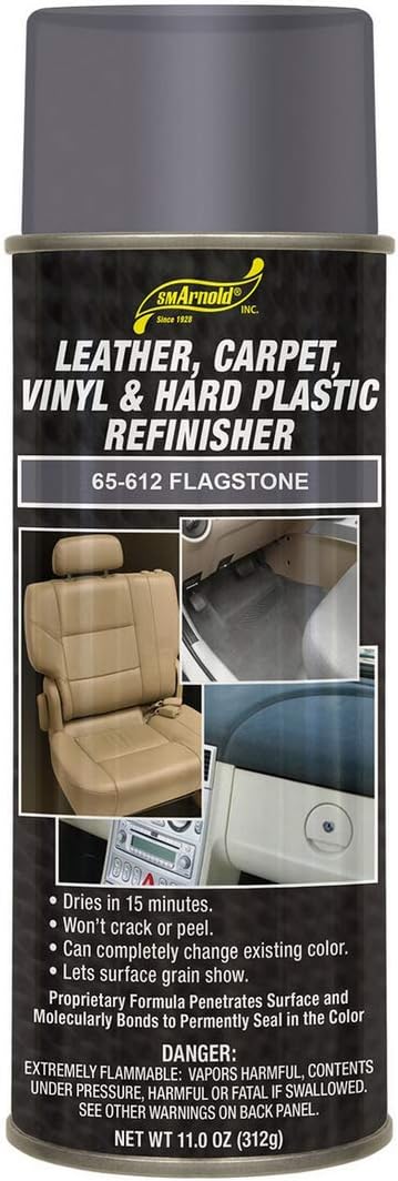 SM Arnold Refinishing Spray Paint - FLAGSTONE 11 Oz. - For Leather, Carpet, Vinyl, Metal, Plastic, Polycarbonate, Polypropylene, Acrylic, Lexan, Fiberglass | Pro Grade Aerosol Refinisher