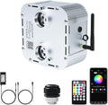 AMKI High Brightness Dual Color 32W Twinkle Sound Mode RGBW Light Source Engine Driver Remote/APP Control Dual Port Starlight Box Motor for Fiber Optic Star Ceiling Light Kit