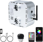 AMKI High Brightness Dual Color 32W Twinkle Sound Mode RGBW Light Source Engine Driver Remote/APP Control Dual Port Starlight Box Motor for Fiber Optic Star Ceiling Light Kit