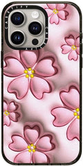 CASETiFY Impact iPhone 15 Pro Max Case [Slim/Compatible with Magsafe / 8.2 ft. 4X Military Grade Drop Protection] - Sakura - Clear Black