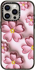 CASETiFY Impact iPhone 15 Pro Max Case [Slim/Compatible with Magsafe / 8.2 ft. 4X Military Grade Drop Protection] - Sakura - Clear Black