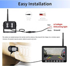 ZEROXCLUB Wireless Backup Camera with 7 Inch DVR Quad Split Monitor for RV Trailer Truck, Digital Signal HD 1080P Wireless Rear Side View 3 Cameras Back Up System w/Recording 18 IR Night Vision (B3C)
