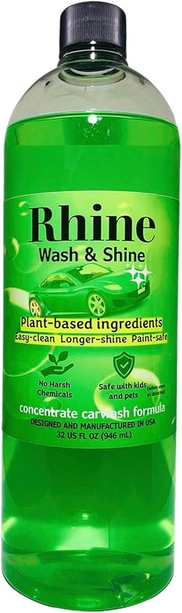 Plant-based Eco-friendly Car Wash Soap, Non-Toxic, Moderate-Foam Concentrated soap with rinse & no-rinse options