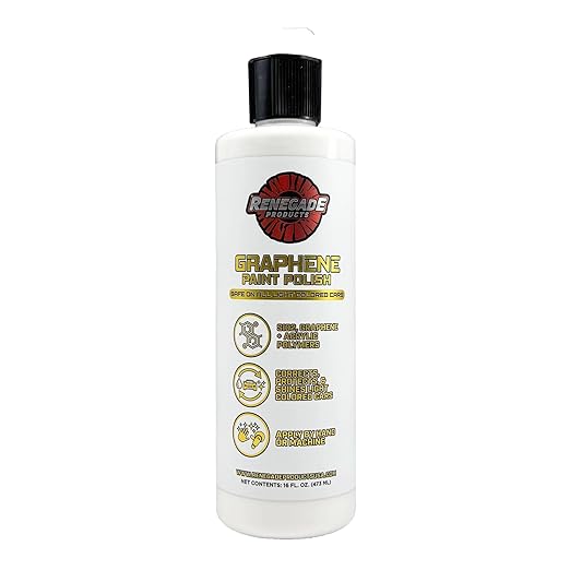 Renegade Products Graphene + Ceramic Light Paint Polish 16 oz | Corrects, Protects & Enhances White, Silver & Light-Colored Cars | SiO2 + Graphene Shine & Swirl Reduction | Apply by Hand or Machine
