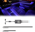 2021-2023 Tesla Model 3 Y Interior Car Neon Lights (Center Console+Dashboard+4 Foot Lights) with Matching Armrest Organizer, Ambient APP-Controlled RGB LED Strip Lights