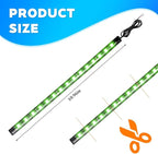 Motorcycle RGB LED Light Kit, 6PCS DC 12V Waterproof Motorbike Underglow Strip Lights Kit, Golf Cart Exterior Ground Effect Atmosphere Lamp, Universal for SUV RV Truck (Green)