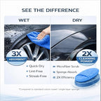 9PCS Pro Wheel & Tire Cleaning Kit - Flat Replaceable-Head Brush, Pocket Dual-Material Pads, Dual-Bristle Brushes, Boar Hair Detail Brush & Towel | Scratch-Free for All Vehicles