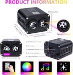 Starlight Headliner Kit,Twinkle + Music Sync Dual Color Fiber Optic Star Ceiling Lights with APP Remote Control, RGBW Star Lights for Car/Home Ceiling Decor, 1300pcs 9.8ft
