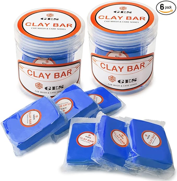 GES Car Clay Bar for Car Detailing 6 Pack 600g, Auto Detailing Clay Bar Cleaner, Grade Cleaner Kit for Coating Polisher Car Wash Kit Cleaning RV Cars Boats Bus