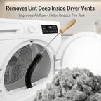 Dryer Vent Cleaner Kit – Flexible Lint Brush for Household Cleaning, Long Refrigerator Coil Brush, Dust & Pet Hair Remover (1-Pack)