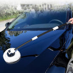 15° Curved Car Wash Brush with 43" Telescopic Handle – Microfiber Chenille Car Wash Mop for RV, SUV, Truck & Boat – Soft, Scratch-Free Extendable Cleaning Tool (White&Black)