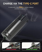 Cordless Handheld Car Vacuum Cleaner, 15000PA High Power 2-in-1 Mini Vacuum Duster & Inflator with LED Display Screen, 3-Speed Brushless Motor for Car Care, Home, Office, Pet