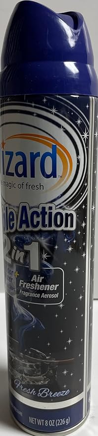 Wizard Double Action Smoke Odor Neutralizer & Air Freshener, Eliminates Smoke Smell & Odors, Freshens Air, Long-Lasting Scent; 4-Pack of 10 oz Sprays fresh breeze