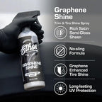 Ethos Graphene Shine - Trim & Tire Shine Spray, High Sheen, Non Greasy, Sling Free Finish! Conditions and Protects Rubber with UV Protection (16 Oz - 2Pack)