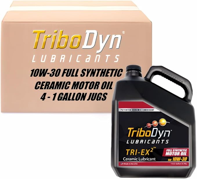 Tri-Ex2 10W-30 Full Synthetic Motor Oil – Patented Ceramic Coating – Reduced Friction - More Power - Fuel Economy - Extended Engine Life (4 Gallon Case)