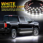 Truck LED Running Board Lights Amber Side Marker Kit, White Courtesy Lights Extended Crew Cab 2pc 48Inch 144 Led Bar Bed Light Switchback Underglow Strip for Pickup Trucks SUV Car Work (48Inch Board)