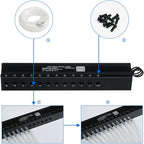 AMKI 96pcs*0.04in*9.8ft Pure White Meteor Shooting Stars Effect Fiber Optic Lights Kit,12 Holes LED MeteorLight Engine with Bluetooth+RF Remote Control 20 Meteor Modes