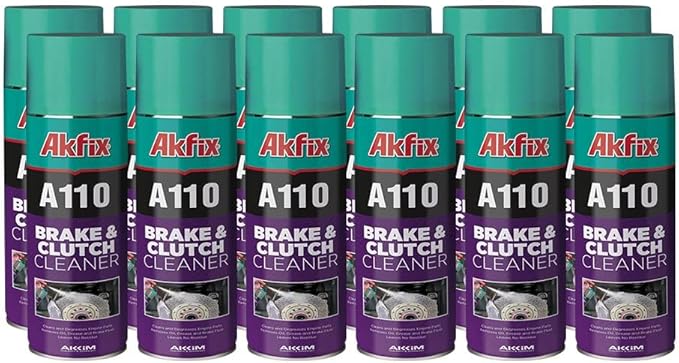 Akfix A110 Brake Parts Cleaner - Strong Dust and Rust Remover, Brake Cleaner Spray Can, Hand Cleaner for Auto Mechanics and Clutch | 12 Pack, 16.9 Oz