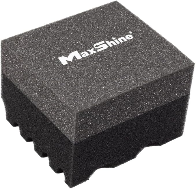Maxshine Hydro-Tech Tire Foam Applicator Pad Waxing Sponge for Car Detailing, Black & Red (12 Pack)